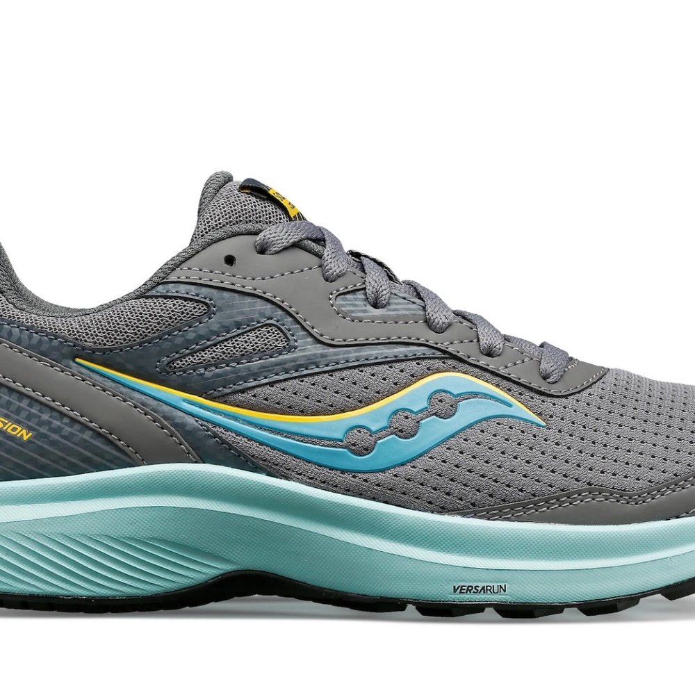 Saucony Cohesion 16 Women's Running Shoes Gravel and Ice (Grey and Teal) Size 8